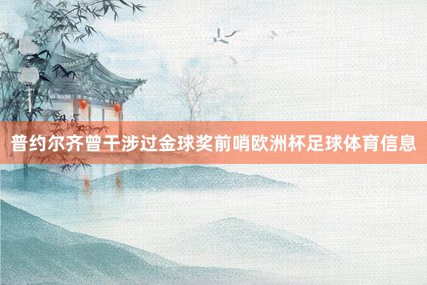 普约尔齐曾干涉过金球奖前哨欧洲杯足球体育信息