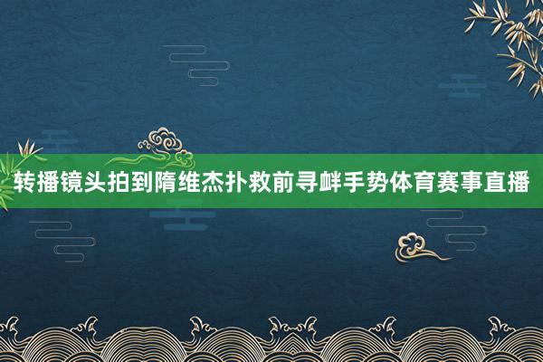 转播镜头拍到隋维杰扑救前寻衅手势体育赛事直播