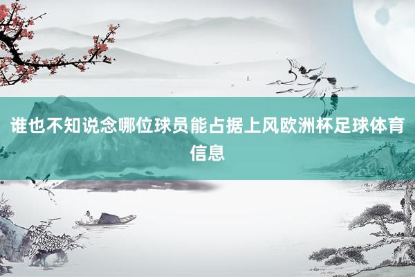 谁也不知说念哪位球员能占据上风欧洲杯足球体育信息