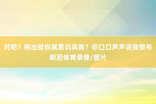 对吧？刚出狱你就思讥讽我？你口口声声说我恨布朗尼体育录像/图片