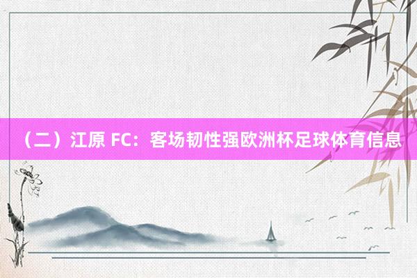 （二）江原 FC：客场韧性强欧洲杯足球体育信息