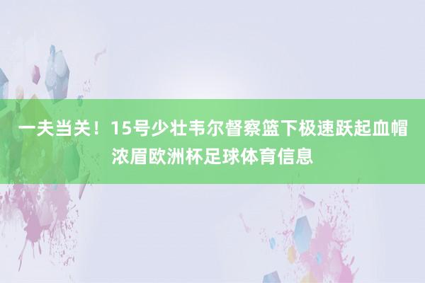 一夫当关！15号少壮韦尔督察篮下极速跃起血帽浓眉欧洲杯足球体育信息